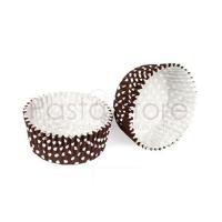 Kahverengi Puantiye CupCake Pet Kapsül 50 Adet 70x35 mm