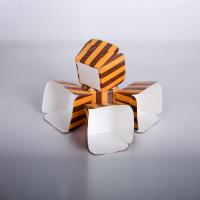 KARE MİNİ KEK KALIBI -KAHVE ÇİZGİLİ (47 x 47 x h:48 mm) / 100 ADET