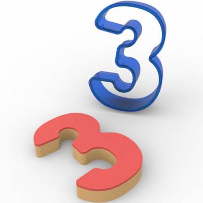 3 Rakamı Polikarbon Kopat Kurabiye Kalıbı