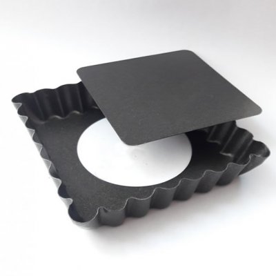 Oluklu Kare Tart Kalıbı 10x10 cm H:2 cm