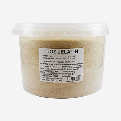 Toz Sıgır Jelatini 240-260 Bloom 1 KG